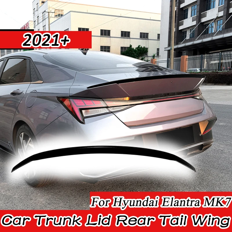 

For Hyundai Elantra MK7 2021+ For N Line Style Car Trunk Lid Rear Tail Wing Spoiler Tail Fin Fixed Decoration Tuning Accessories