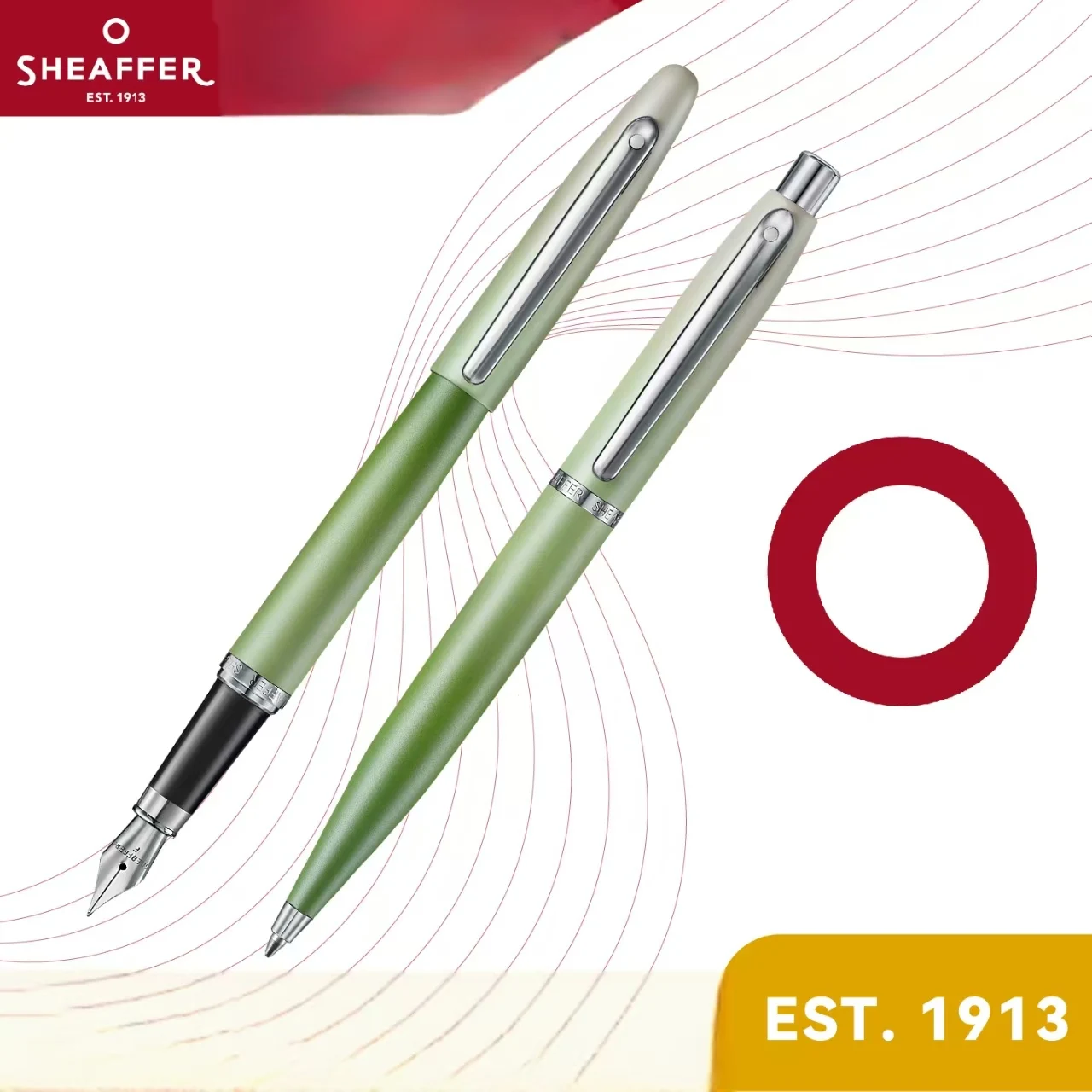 Sheaffer VFM Matcha Limited Edition Fountain Pen Gift Set, Luxury Business Office Writing Metal Fountain Pen, Nice Present for