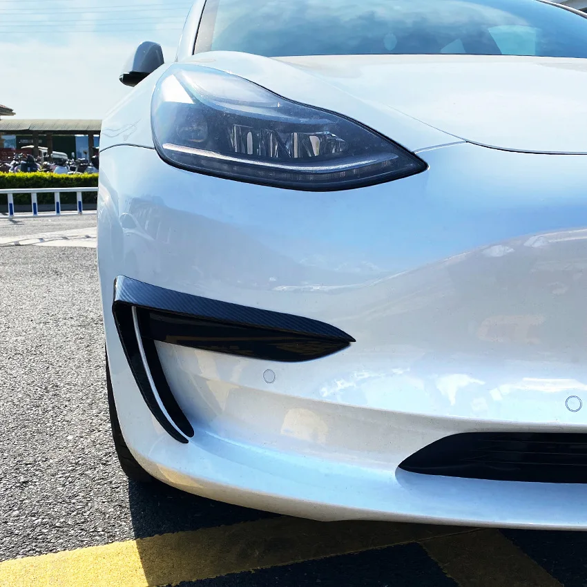 

Для Tesla Model 3 2017-2021 ABS противотуманная фара декоративная лампа для бровей бампер для губ разделители наклейка-T61C