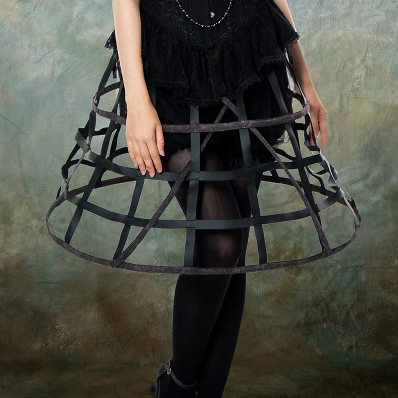 Women Crinoline Petticoat Cage 2/3/4/5 Hoops Underskirt for Lolita Cosplay 101A