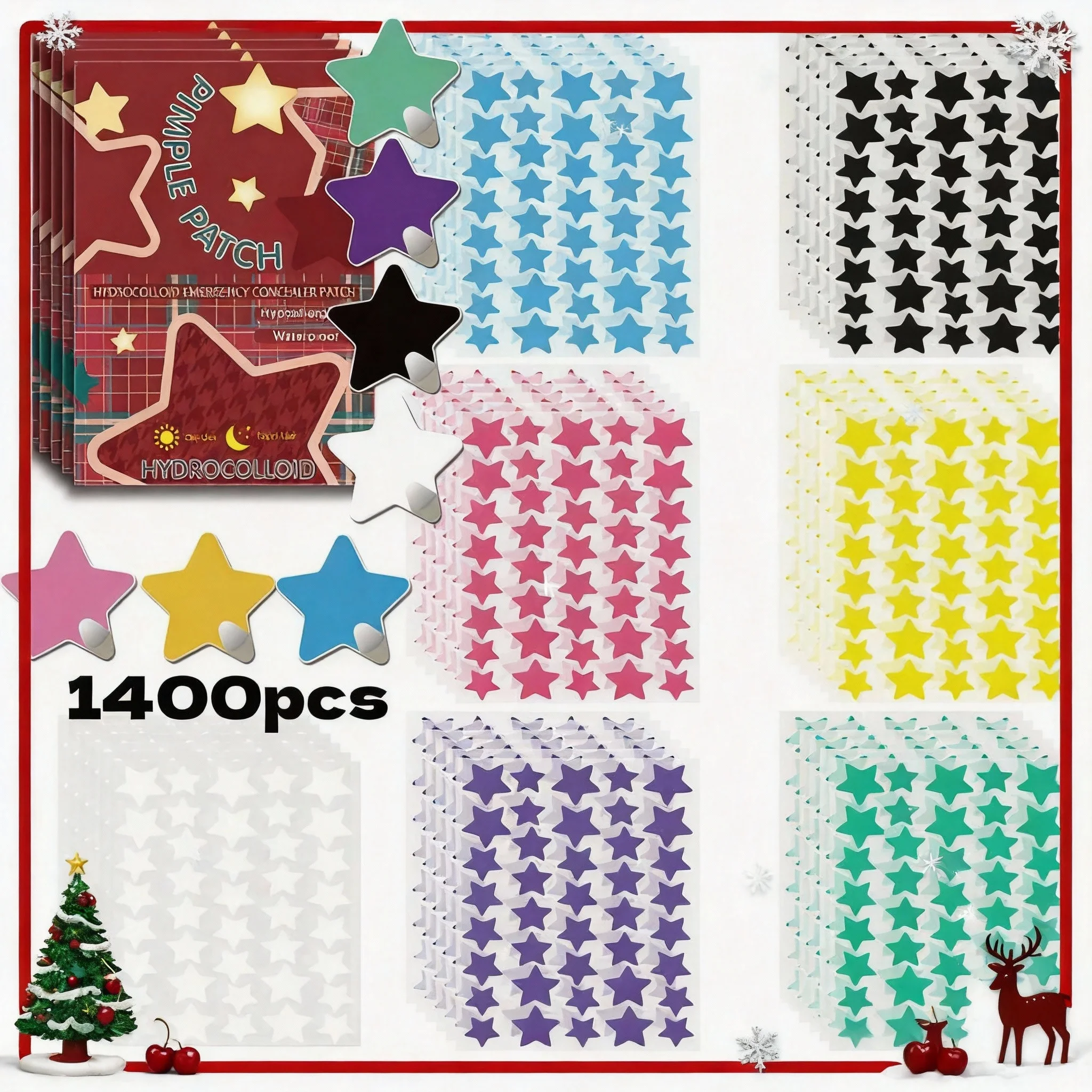 1400 قطعة سعة كبيرة ستار حب الشباب التصحيح غير مرئية المخفي مكافحة حب الشباب بقع الغروانية المائية غطاء البقع علامات ماكياج أداة