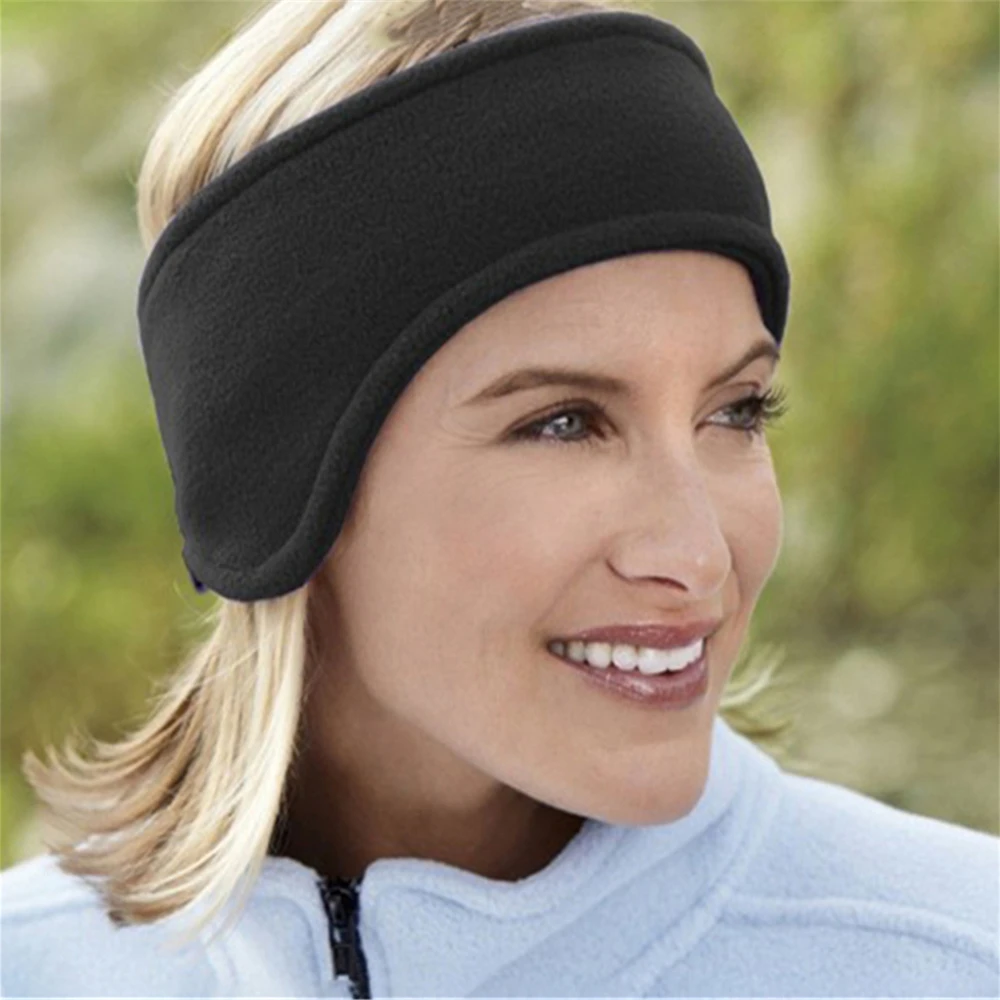 Cache-oreilles doubles pour hommes et femmes, 1 pièce, avec Protection chaude du Ski du front, bandeau Velcro, hiver