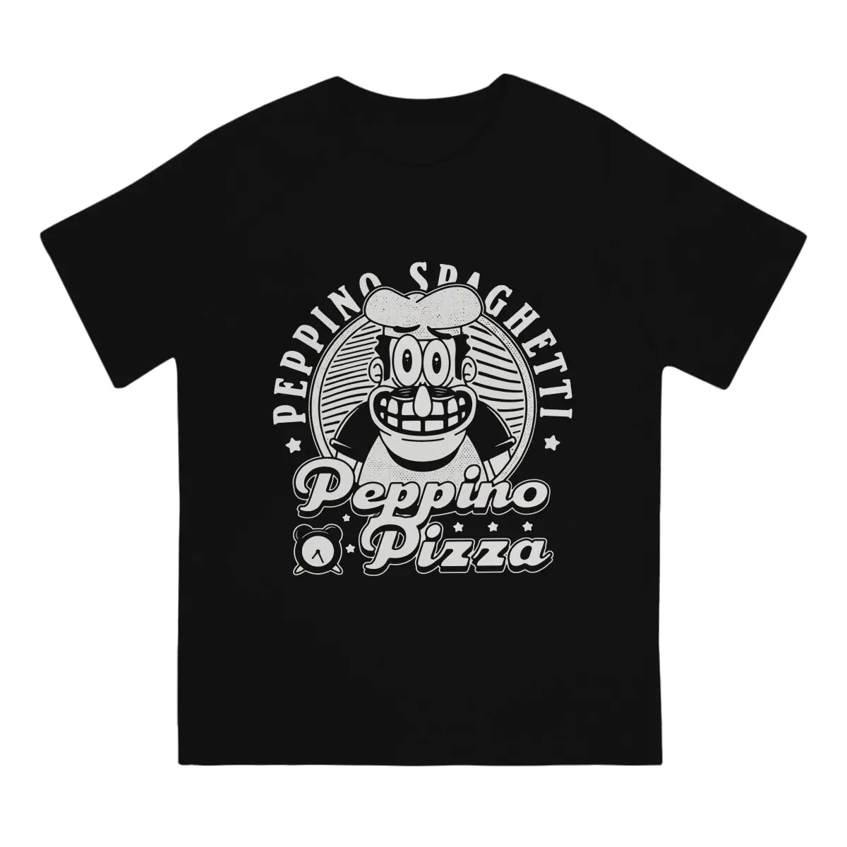 Pizza Tower Games Peppino Pizza Crest T Shirt Vintage Alternative Men's Tshirt Polyester Men Clothes