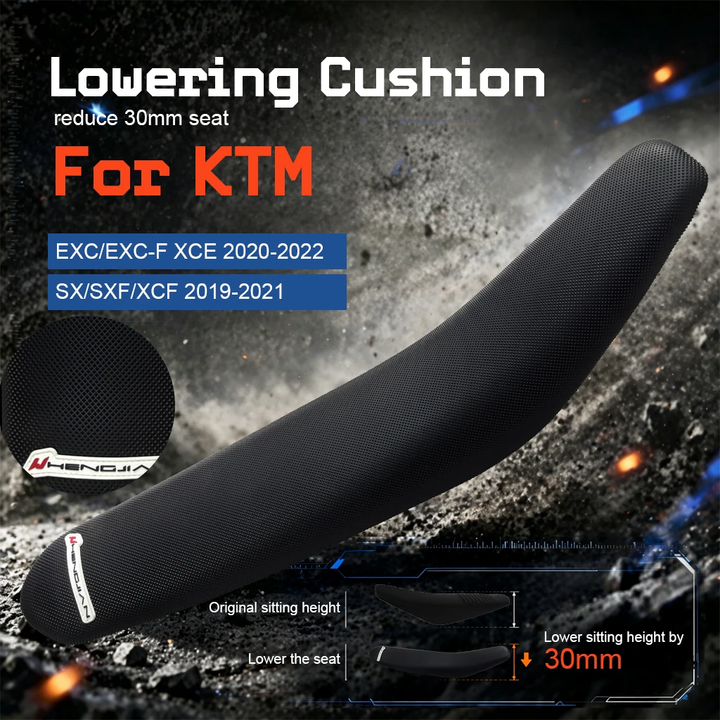 For KTM SX SXF XC-F XC-W EXC XC 2019 2020 2021 2022 Motocross Lower by 30mm Seat Anti-slip granules Waterproof Complete Seat