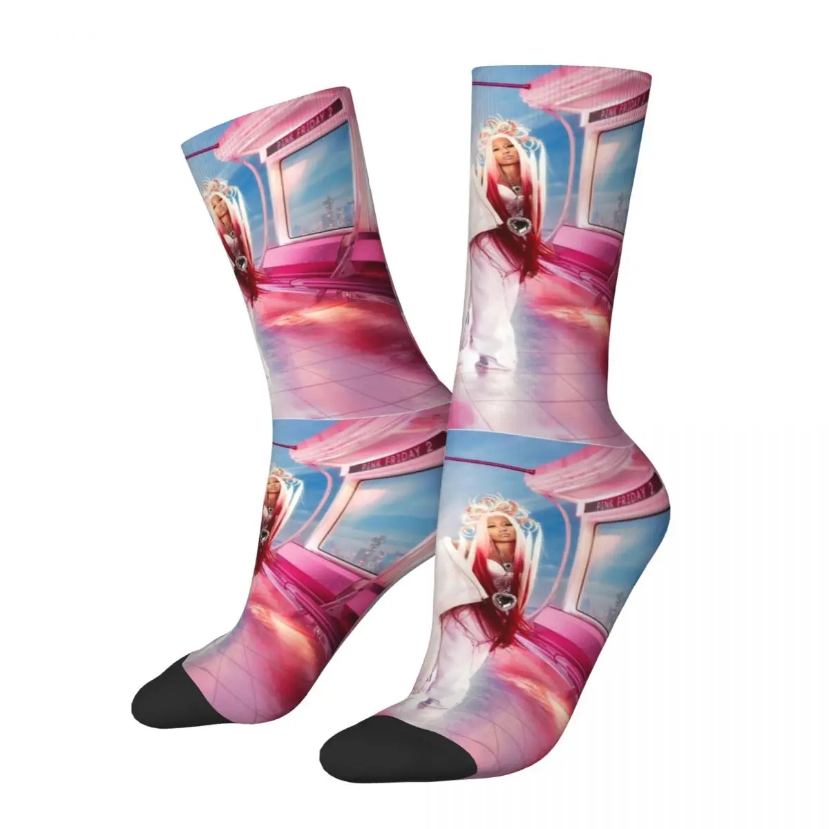 Nicki Minaj Pink Friday Socks Men Women Funny Happy Rapper Singer Music Socks Harajuku Spring Summer Autumn Winter Socks Gifts