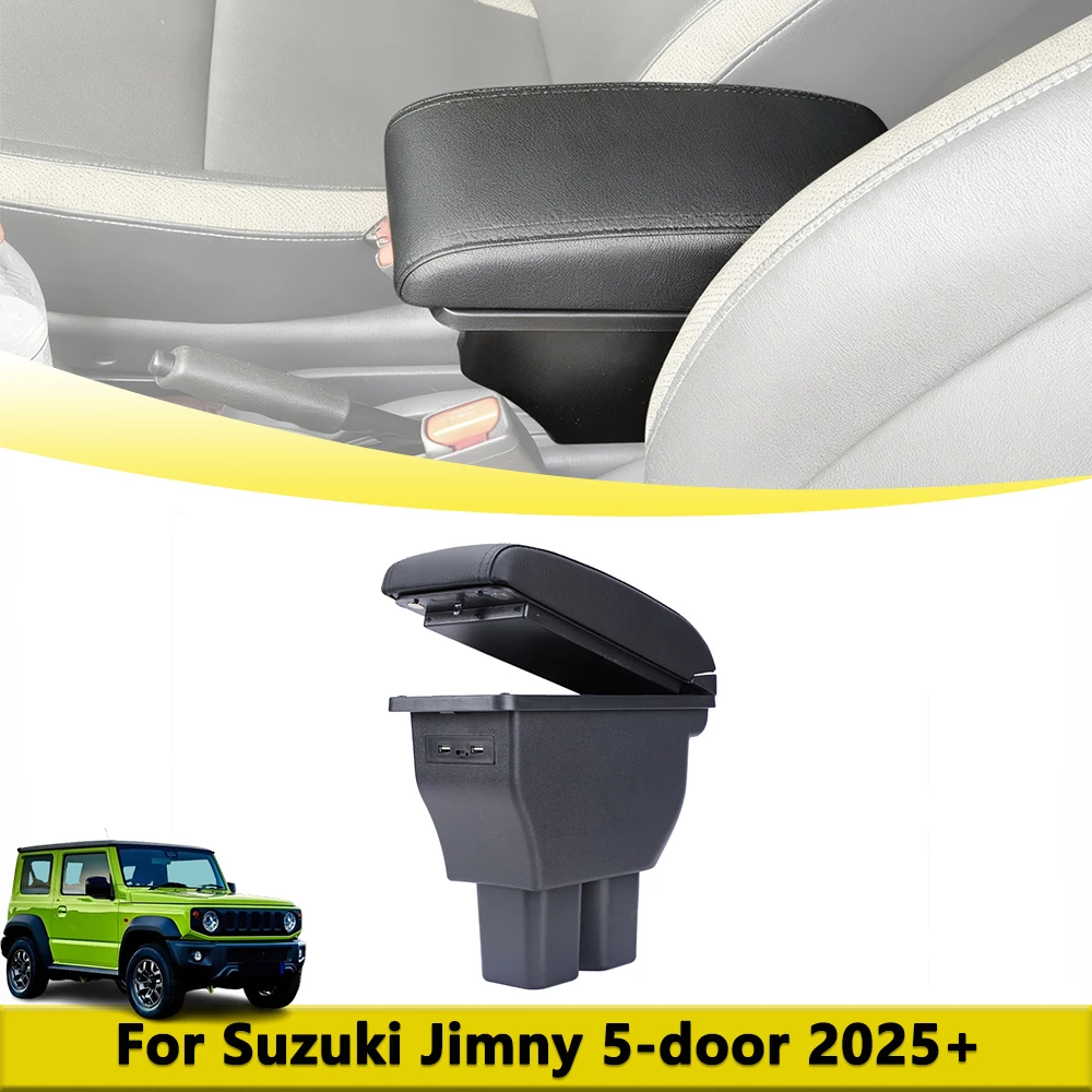 

Center Console Armrest Box with USB Type-C Port for Suzuki Jimny 5-door XL GL 2025 Storage Organizer Interior Modified Accessory