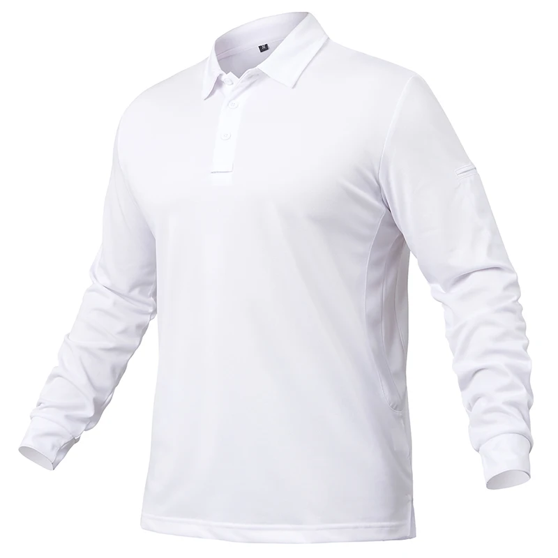 Men's Lightweight Long Sleeve Polo Shirt Performance Tactical Casual Outdoor Hiking Collared Shirts Pique Jersey Golf Shirt image 3