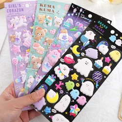 Kawaii Unicorn Bear Noctilucent Ghost 3D Puffy Stickers Scrapbooking Diy Journal Stationery Sticker Cute Deco Art Supplies Gift