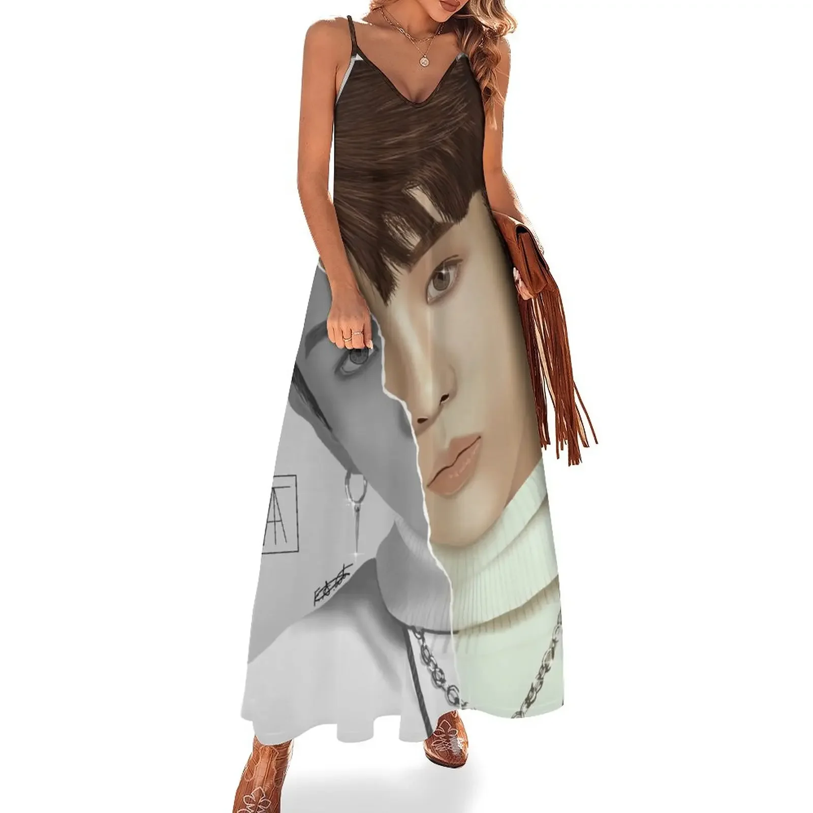 

ATEEZ Jongho Sleeveless Dress dress women summer 2025 cocktail dresses Dress