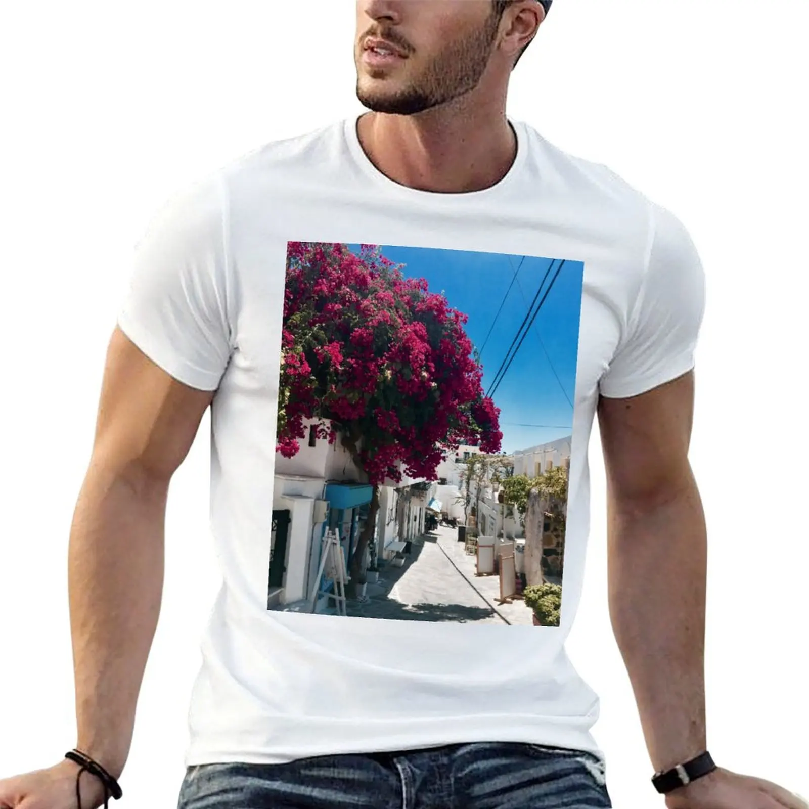 تي شيرت رجالي فاخر من القطن 100% قطن ناكسوس تي شيرت رجالي تي شيرت 100% جزيرة تي شيرت