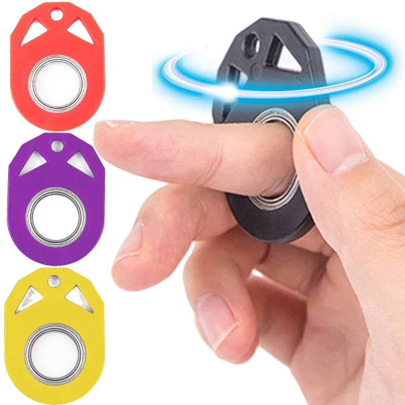 Spinner Stress Toy Metal idget Toy Kid Fingertip Spinning Keyring Finger Fidget Ring Keyring Relieve Boredom Party Gift Keychain