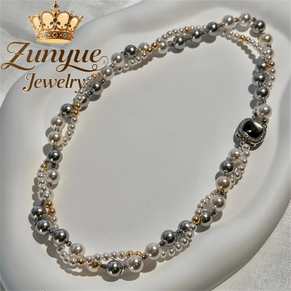 

A Double-Layered Pearl Necklace With A Light Luxury And High-End Feel, A Unique And Versatile Sweater Chain Decoration Charms