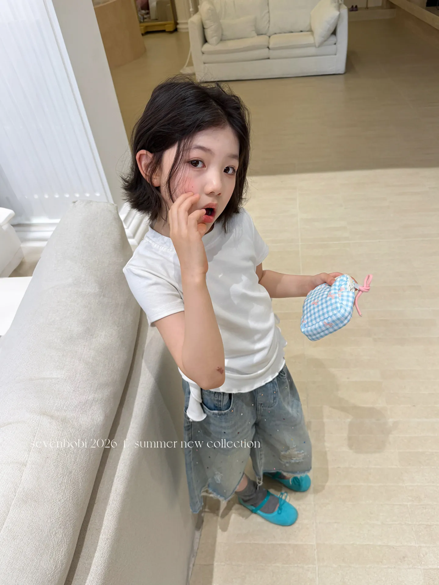 Childrens Clothing for Girls Big Kids 2026 Summer  New Style Stylish Ribbon Short Sleeve T-Shirt Summer Childrens Designer Top