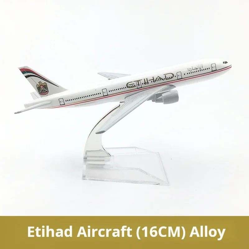 16CM Alloy aircraft model Etihad Airlines Boeing777 Diecast Aviation Plane Collectible Miniature Toys for Boys Dropshipping