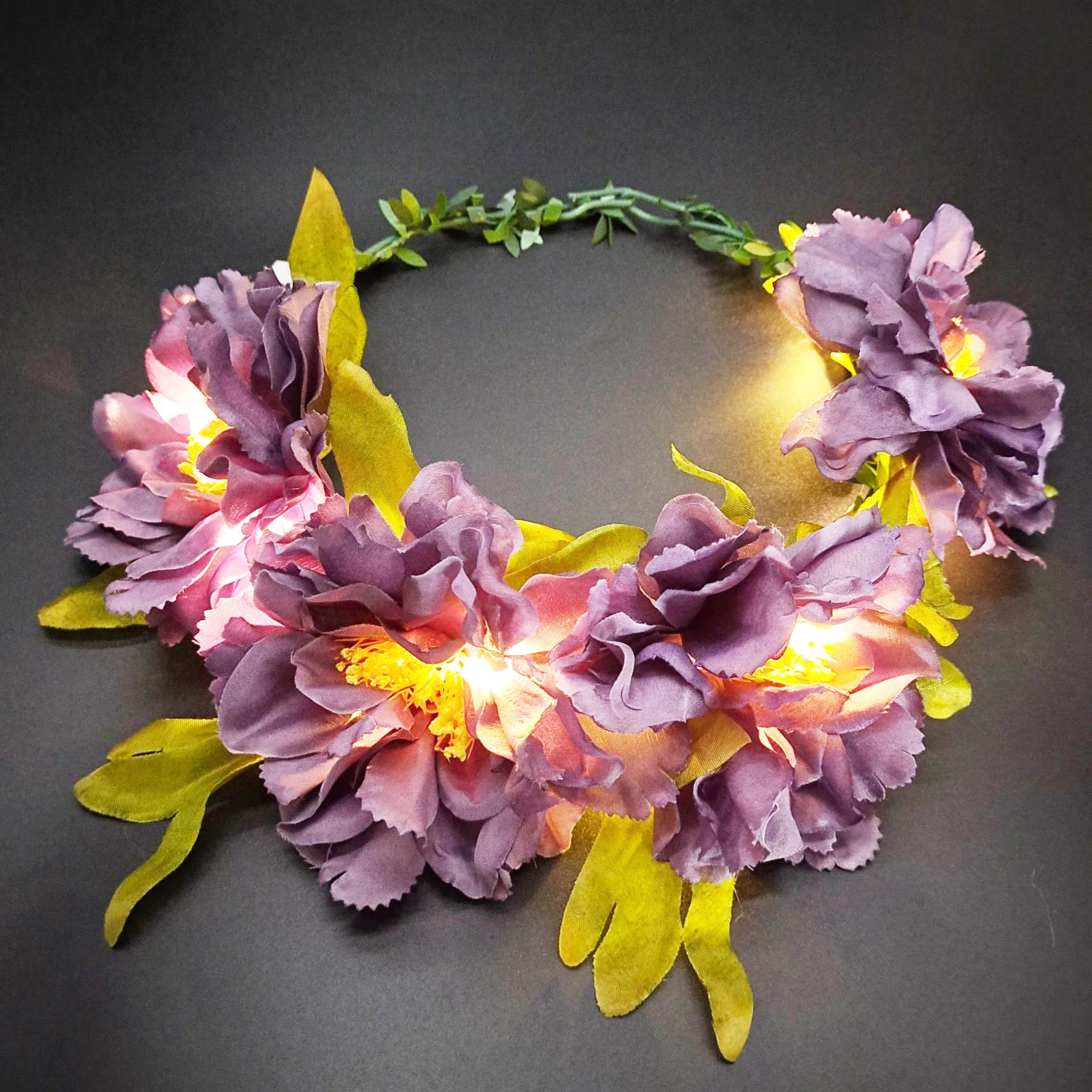 Led Flower Crown Wreath Headband Headdress Bride Bridesmaid Wedding Dress Photography Party Hair Accessories For Women Girl