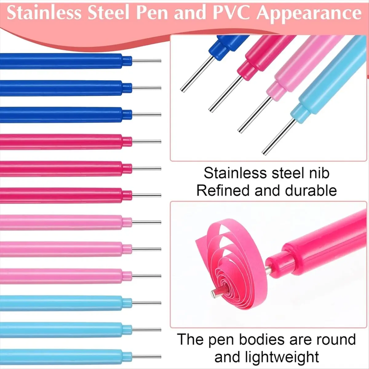 12 PCS Paper-Quilling Tools,Rolling Curling Quilling Needle-Pen with 100 PCS Roll-Paper for Art Craft DIY Handmade Tools