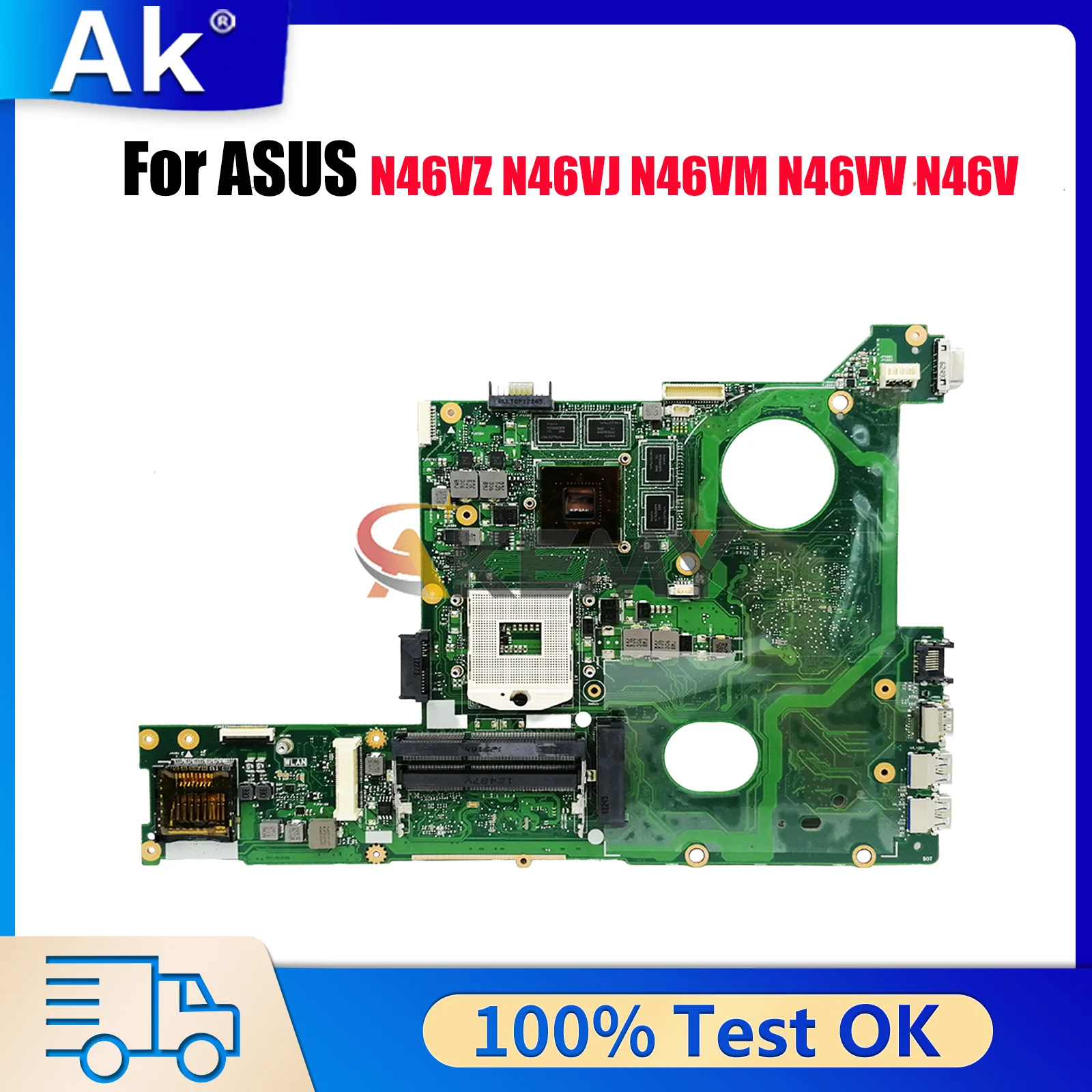 

N46VZ Laptop Motherboard For ASUS N46VM N46VJ N46VV N46V N46VB N46VZ Notebook Mainboard in stock 100% tests OK fast shipping