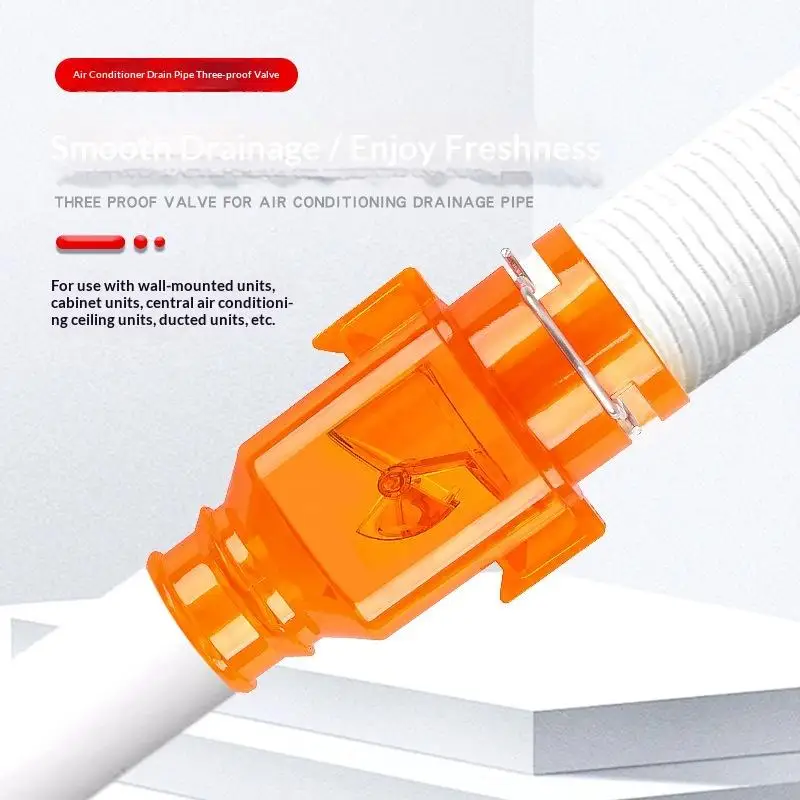 (Ce14)AC Drain Three Proof Valve Anti Backflow Valve One Way Check Valve Odor  Wind Noise Prevention HVAC System Accessories