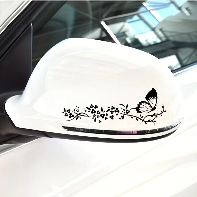 Set Stiker Sepeda Motor Bunga Kupu-kupu Stiker PVC Tahan Air untuk Kap Panel Samping Tangki Bahan Bakar Helm |   Mod Biker Bergaya