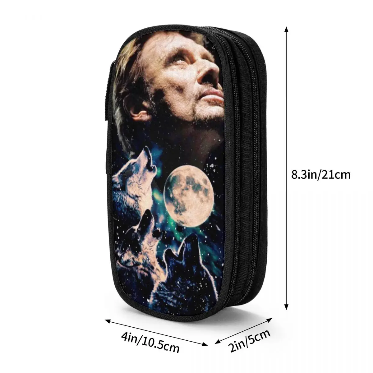 Rock Star j-johnny Hallyday trousse à crayons Double couche pochette à crayons garçon fille Kawaii grand retour à l'école trousses à crayons papeterie