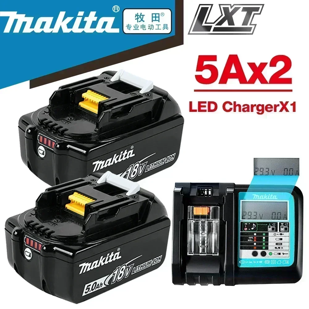 18V Makita echte batterij, oplaadbare gereedschapsbatterij met LED-display voor Makita LXT-serie elektrisch gereedschapsbatterij en oplader