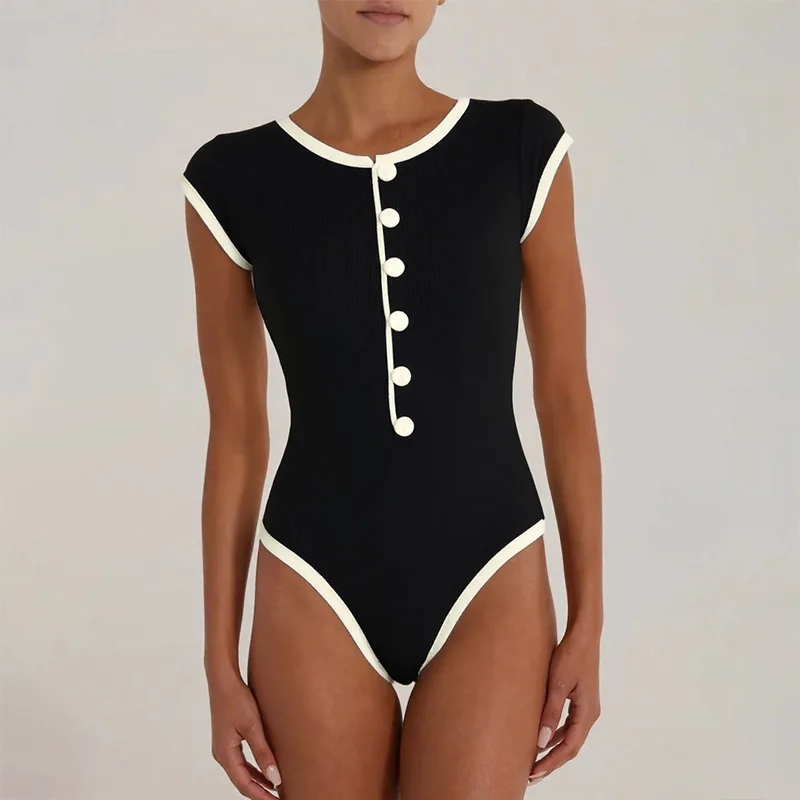 

Цельный купальник бикини 2026 винтажный ретро купальник женский купальник на молнии купальный костюм пляжная одежда Монокини женский купальный костюм