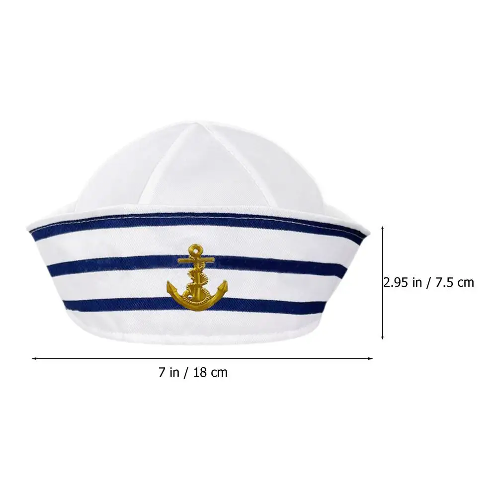 Sombrero de marinero blanco y azul, gorras para hombres y mujeres, cúpula, yate, pareja, sombrero de capitán, adultos, hombres, almirante, Cosplay, puesta en escena, tamaño 56cm