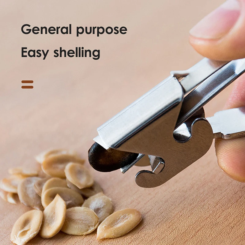 1Pc Stainless Steel Melon Seed Peeling Artifact Pine Nut Opening Device Melon Seed Peeler Peanut Sheller Shell Opener