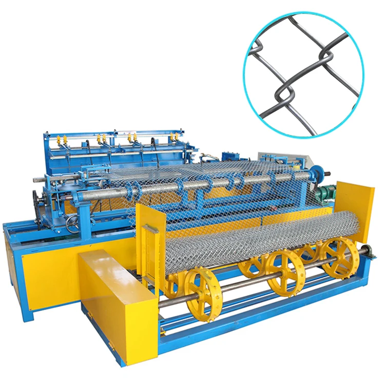 Fully automatic double wire chain link mesh weave machine easy operation steel wire chain making for fence production used plc