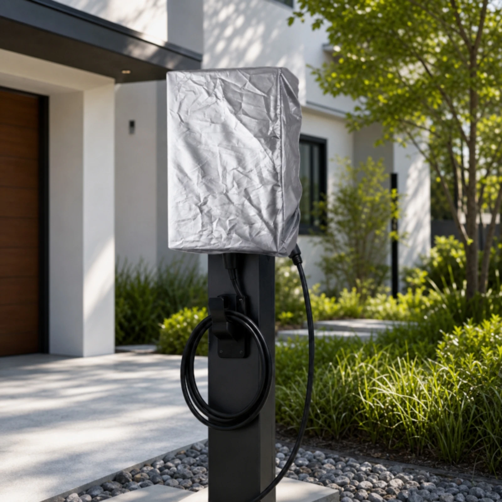 Weatherproof Electric Vehicle Charging Station Cover Waterproof EV Charger Cover Wall-Mounted All-Weather for Outdoor