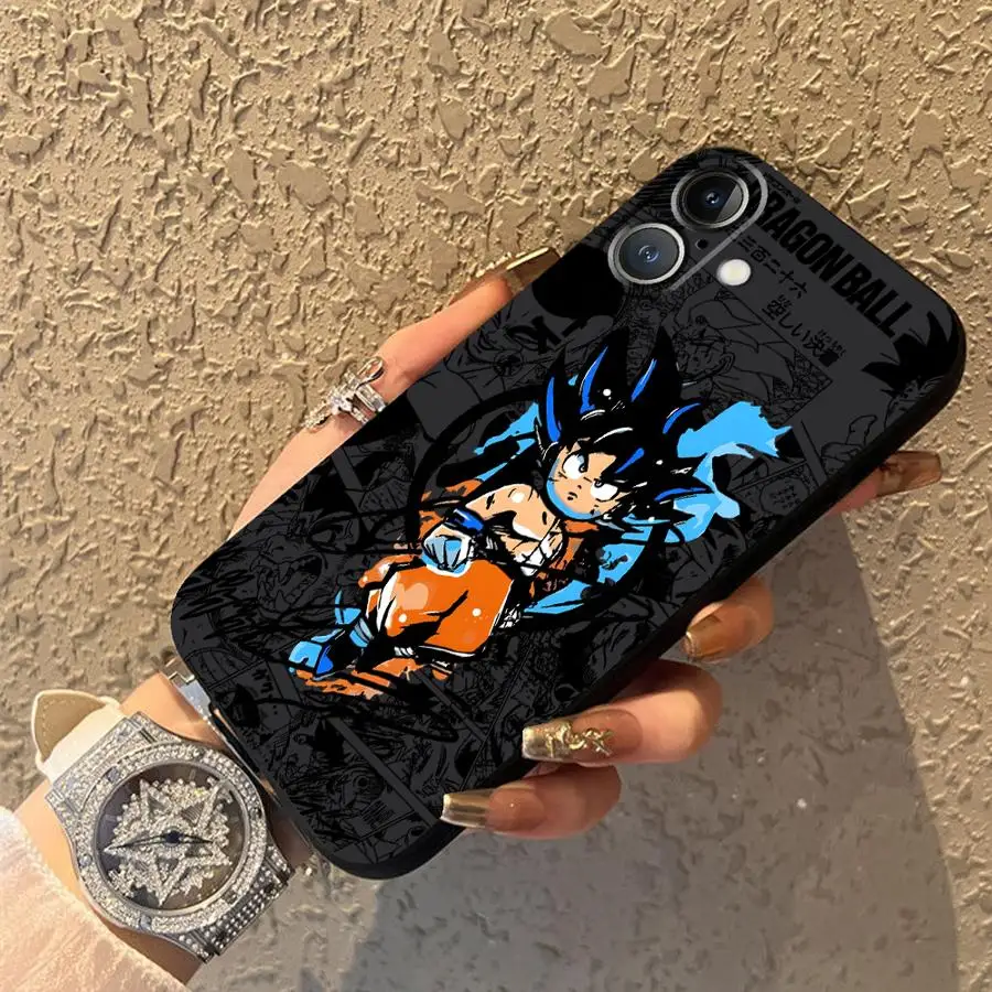 Custodia per iPhone 17Air 7 8 13 12 11 17 Pro Max XR 15 16 14 Plus XS Max Custodia morbida nera per telefono Dragon Ball Cartoon Comics Goku
