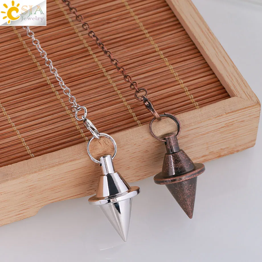 Metal Pendulum for Dowsing Divination Pendulos Spiral Small Cone Gold Color Copper Radiesthesia Pendulums Healing Pendule S974