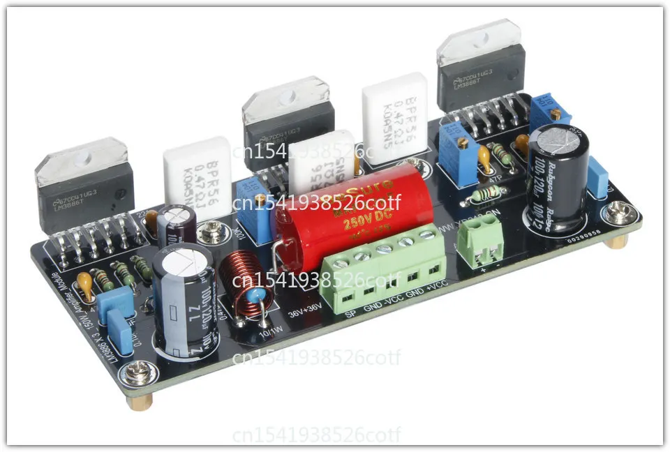 LM3886 X 3 assembled parallel 150W pure DC mono power amplifier board