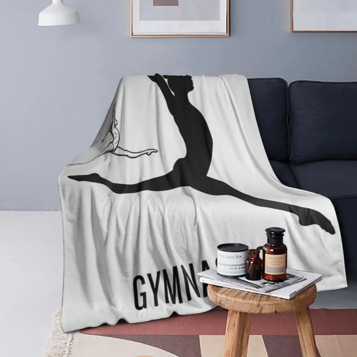 

Элегантное одеяло с силуэтом гимнастики, мягкое теплое фланелевое одеяло для кровати, гостиной, пикника, путешествия, домашний диван