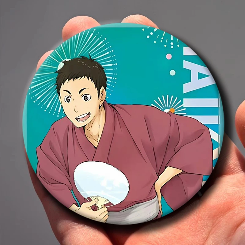 Anime Role Play Round Pins Cartoon Character Daichi Sawamura Badges Tinplate Brooches for Clothes Decoration Accessories Gifts