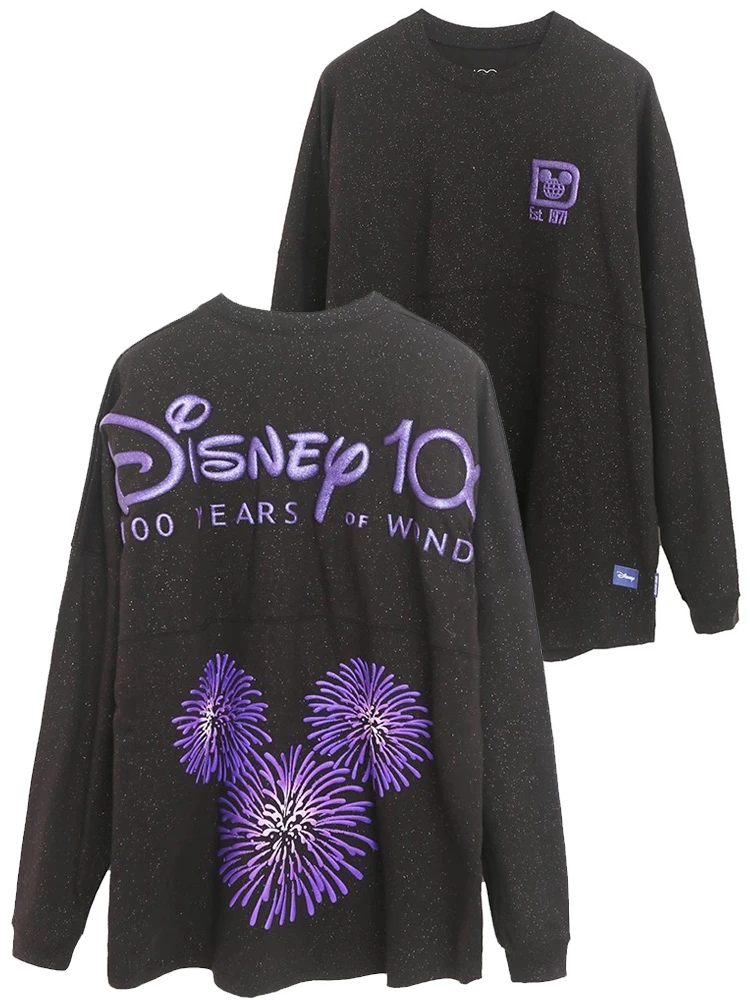 Disney 100th Years of Wonder Wish Celebration Fireworks Mickey Mouse Sweatshirt Kids Couple Unisex Women Long Sleeve Jumper Tops