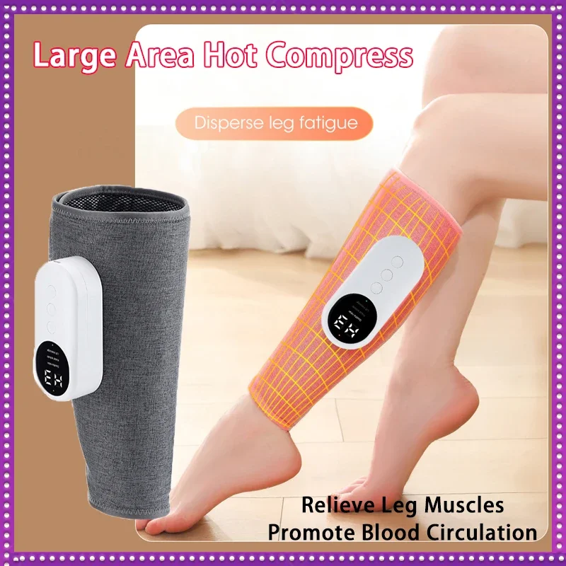 

Электрический массажер для икр 360° ° Тиск воздуха, 3-ступенчатый массажер для разминания икр с подогревом, снимает мышцы ног, способствует кровообращению