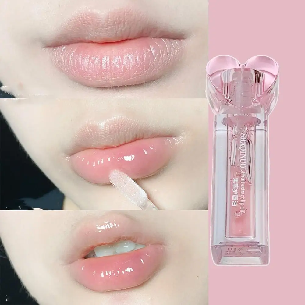 Plump ing Gelee Lip gloss dauerhafte feuchtigkeit spendende transparente Lippen Frauen Pfirsich öl Lippen Wasser Lippenstift Make-up Lichts piegel cosme s6y4