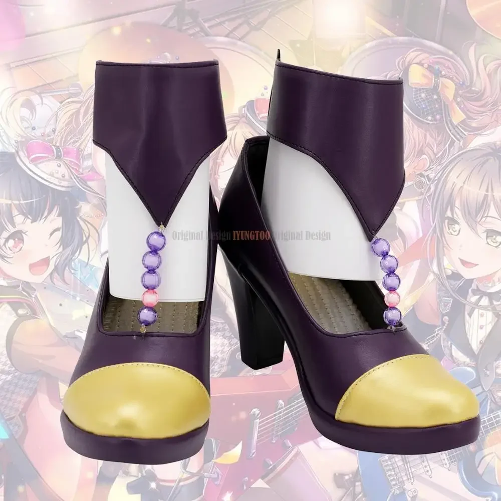 

BanG Dream Poppin Party Saya Yamabuki Full Members Cosplay Shoes High Heel Boots