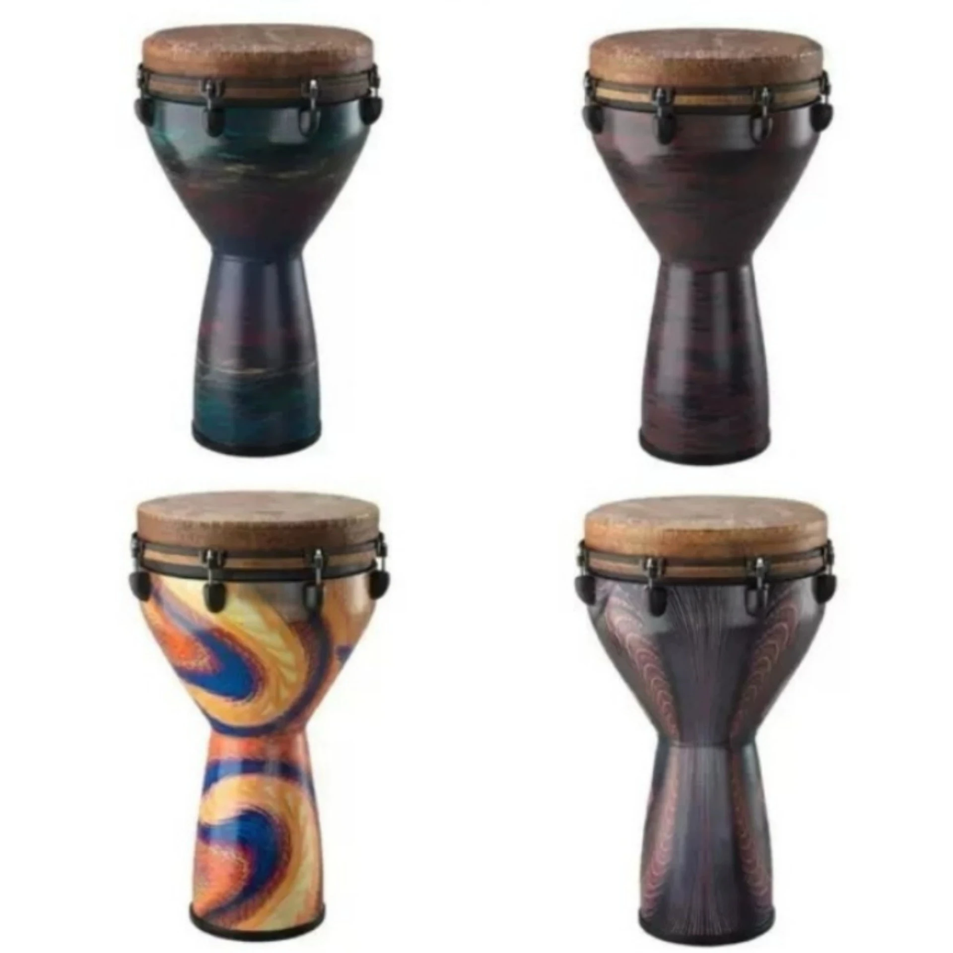 Limited Edition Designer Series African Drum Tambourine 14 Inch African Drum Gold Cup Drum