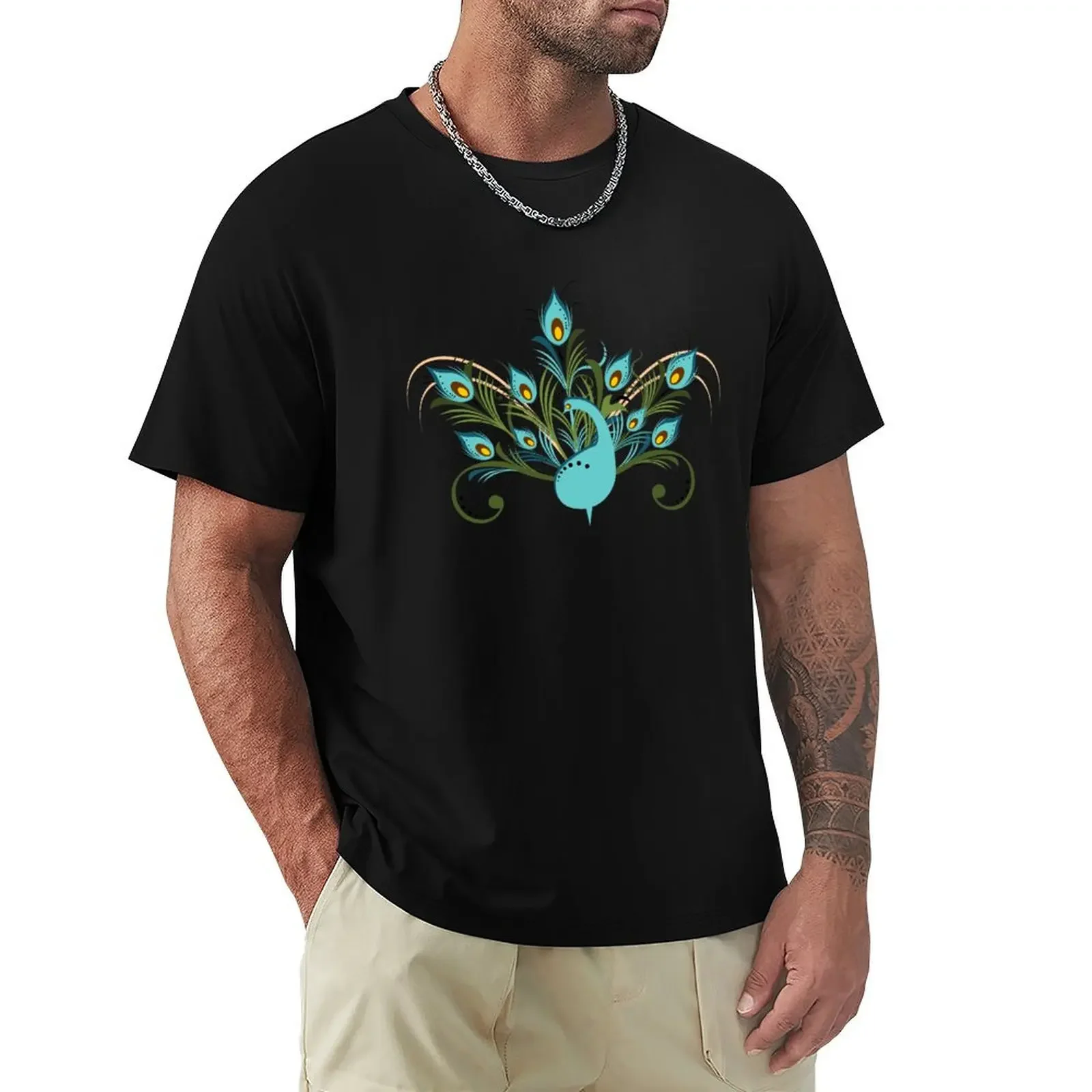 Just a Peacock - Tee T-Shirt sweat oversizeds mens workout shirts