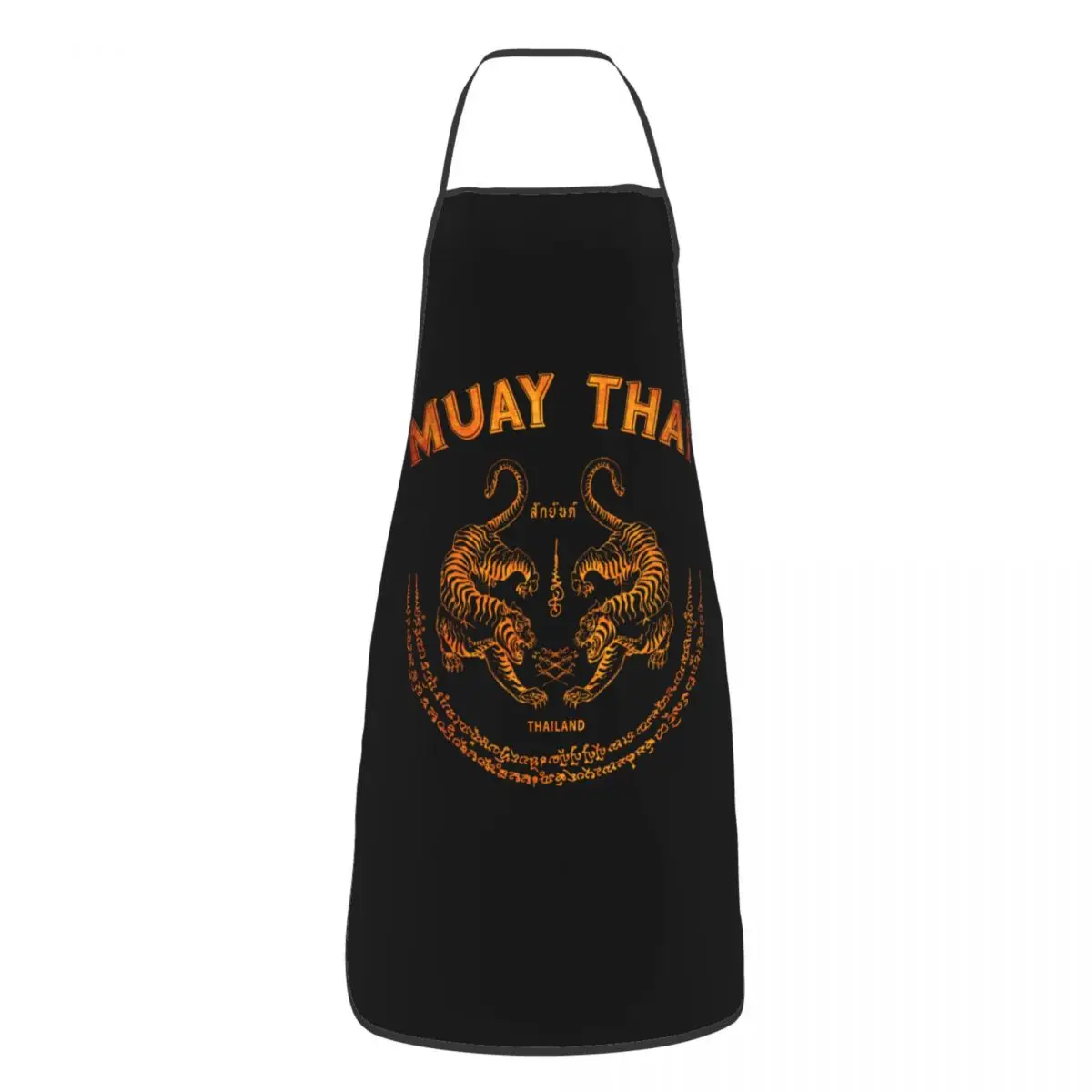 Funny Muay Thai Tiger Bib Apron Kitchen Chef Sak Yant Tattoo Kickboxing Thailand Tablier Cuisine for Cooking Baking Painting