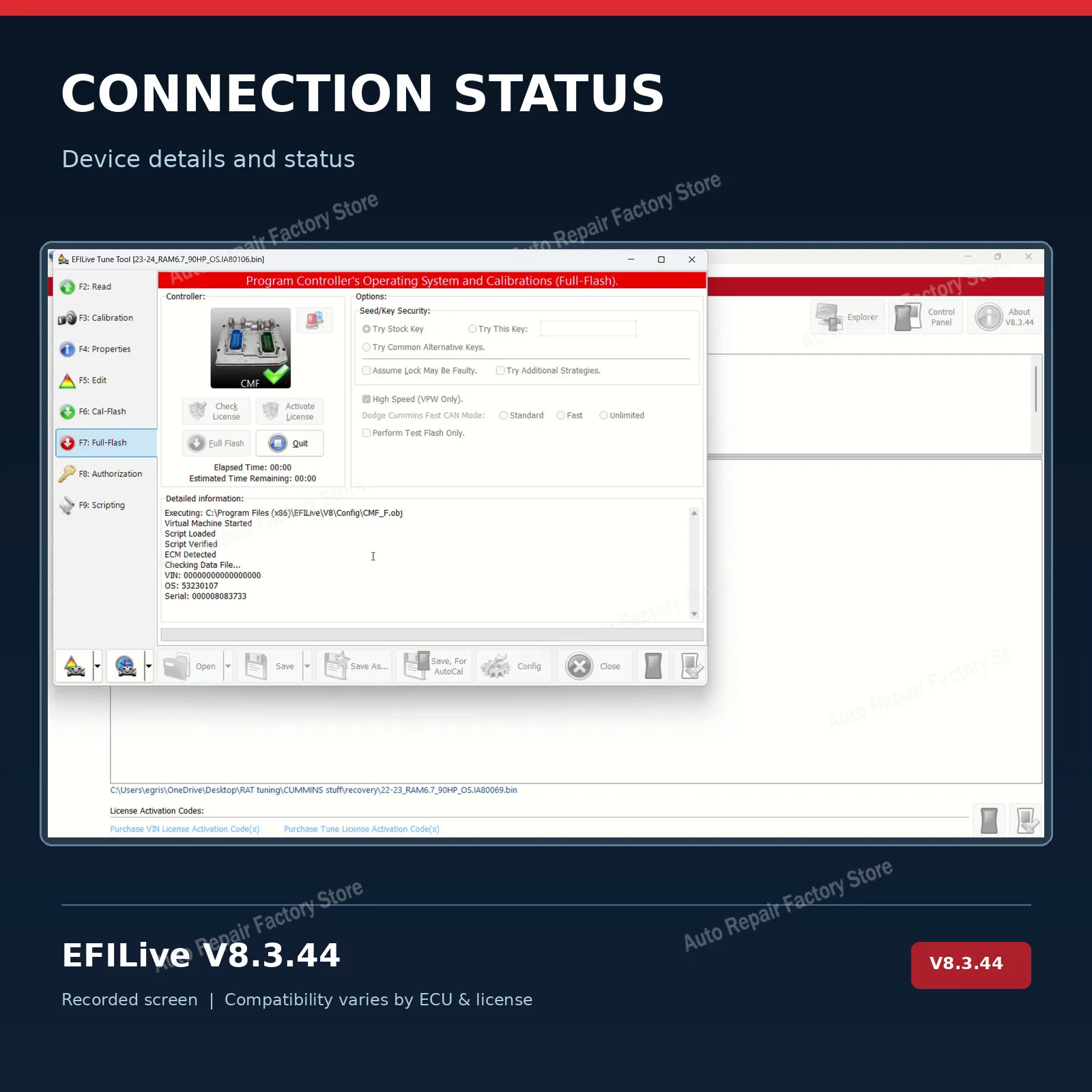EFILive V8.3.44 Tune Diagnostic Calibration Editing Flash Programming for Diesel Vehicles Unlimited Free Flashing No Credits 1PC