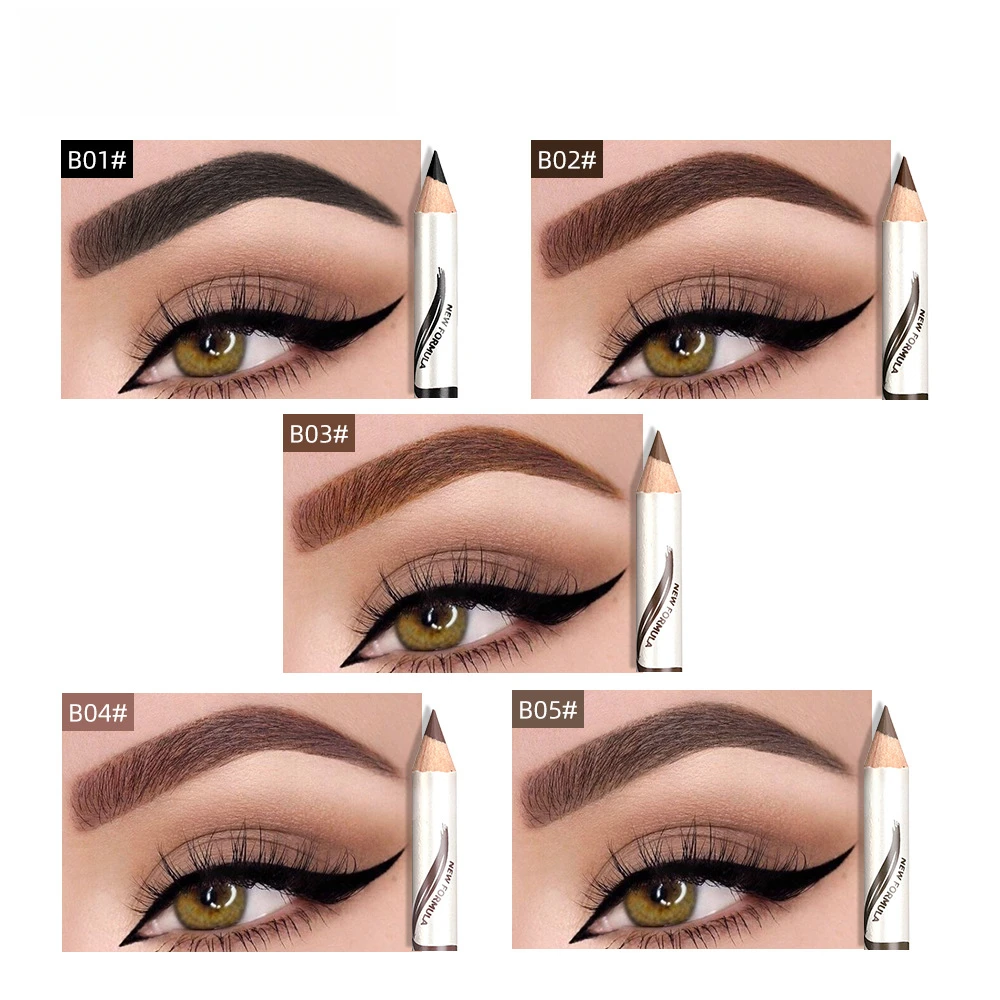 1 個防水化粧品眉ペンシル 5 色ナチュラル眉毛カラー眉毛エンハンサーブラシメイクアップ化粧品ツール