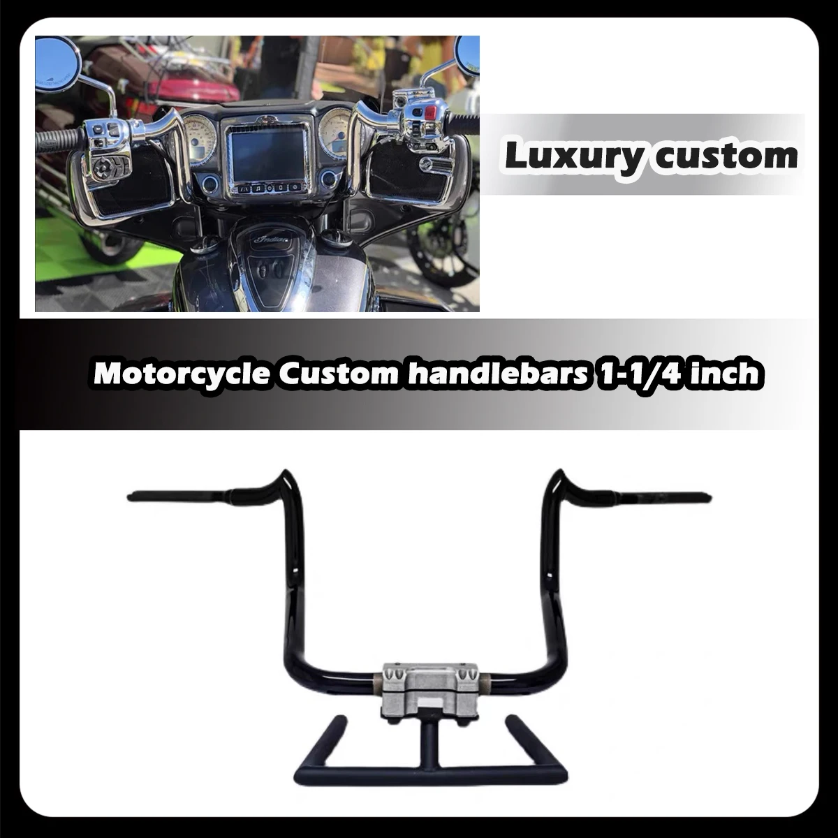 

ZDQ Motorcycle Custom handlebars 1-1/4 inch for Indian Roadmaster Dark Horse Chieftain Dark Horse Roadmaster Chieftain 2018-2023