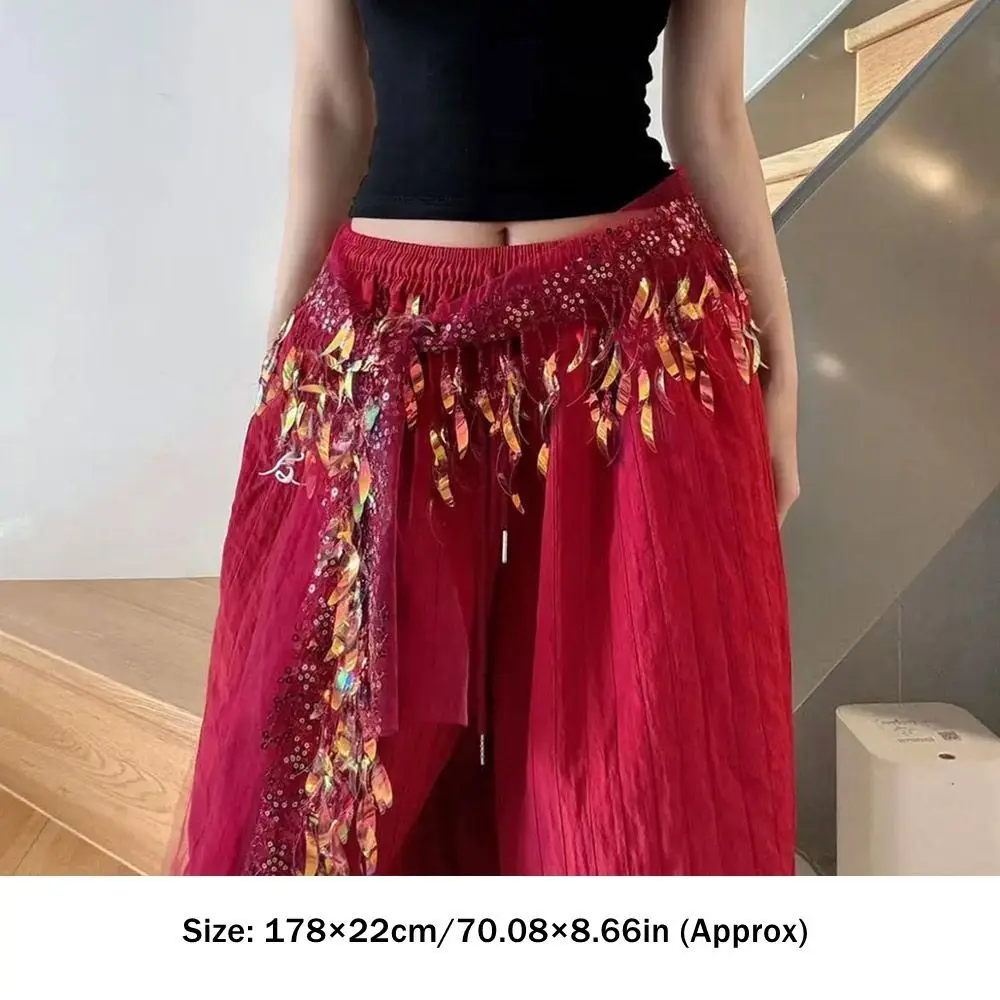 قابل للتعديل وشاح رقص الجاز الثلاثي وشاح شرابات الهيب هوب وشاح الشارع الشهير قميص موسع Y2K حزام أداء الرقص