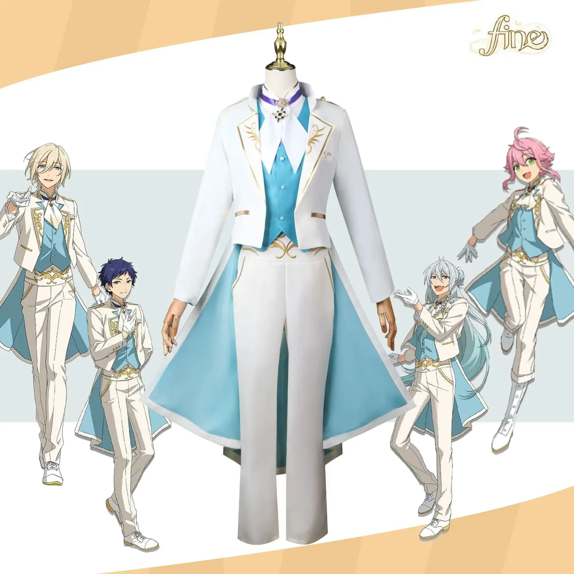 

Anime Ensemble Stars Cosplay Wataru Hibiki Fushimi Yuzuru Tori Himemiya Tenshouin Eichi Cosplay Costume Wig Fine Team Uniform