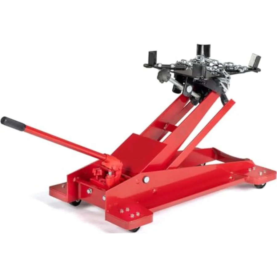 

Adjustable Floor Transmission Jack 1 2 Ton 1100 LBS Low Profile Transmission Lift Red