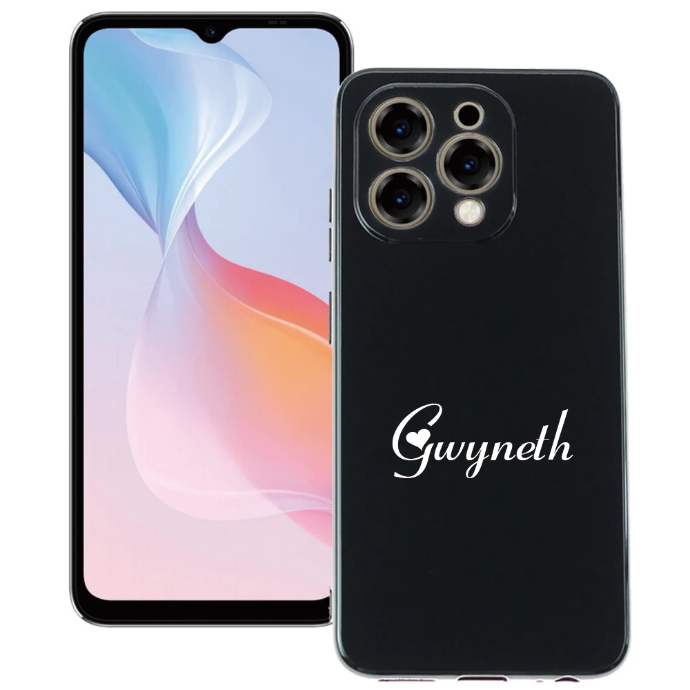 

For Oukitel P1 Personalised DIY Name Letter Customized Soft Phone Case OukitelP1 Black TPU Silicone Back Cover