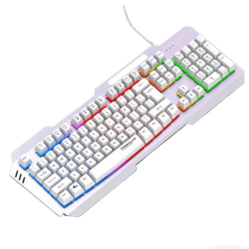 D5BB DS600 USB Corded Gaming Keyboard With Color Lighting And Durability Metal Frame with Mouse Optional